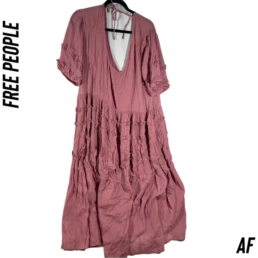 FREE PEOPLE ENDLESS SUMMER MAXI DRESS SMOKED PINK NEW XS
